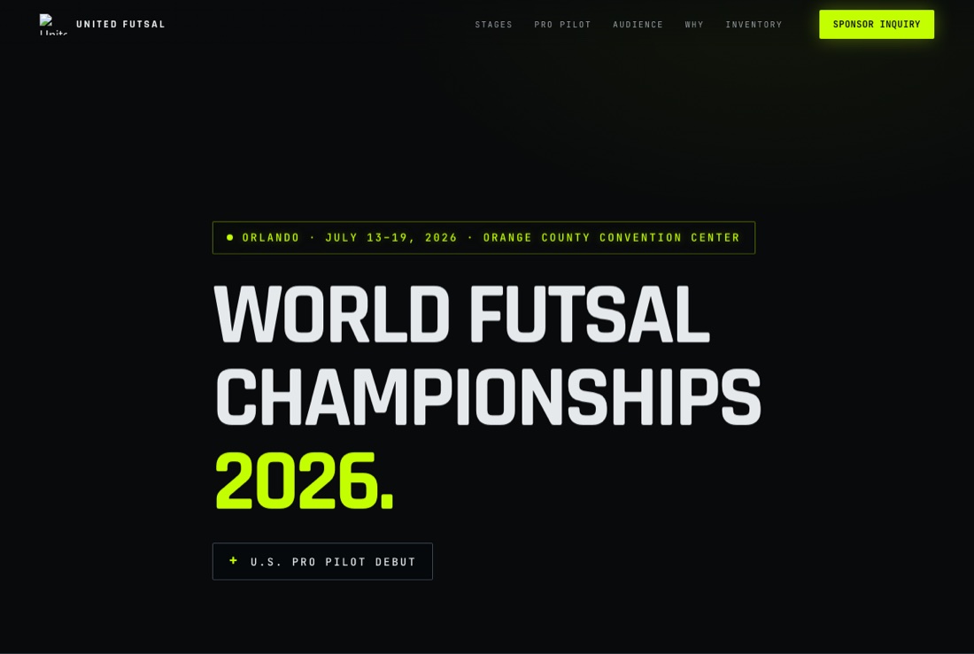 The World Futsal Championships 2026 sponsorship site
